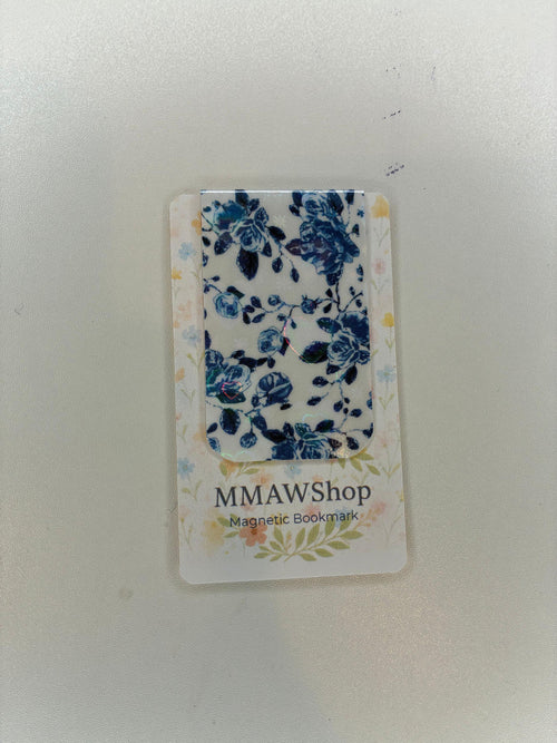 Holographic Magnetic Bookmark - Blue Flowers