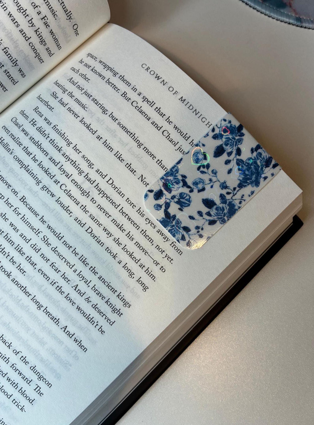 Holographic Magnetic Bookmark - Blue Flowers