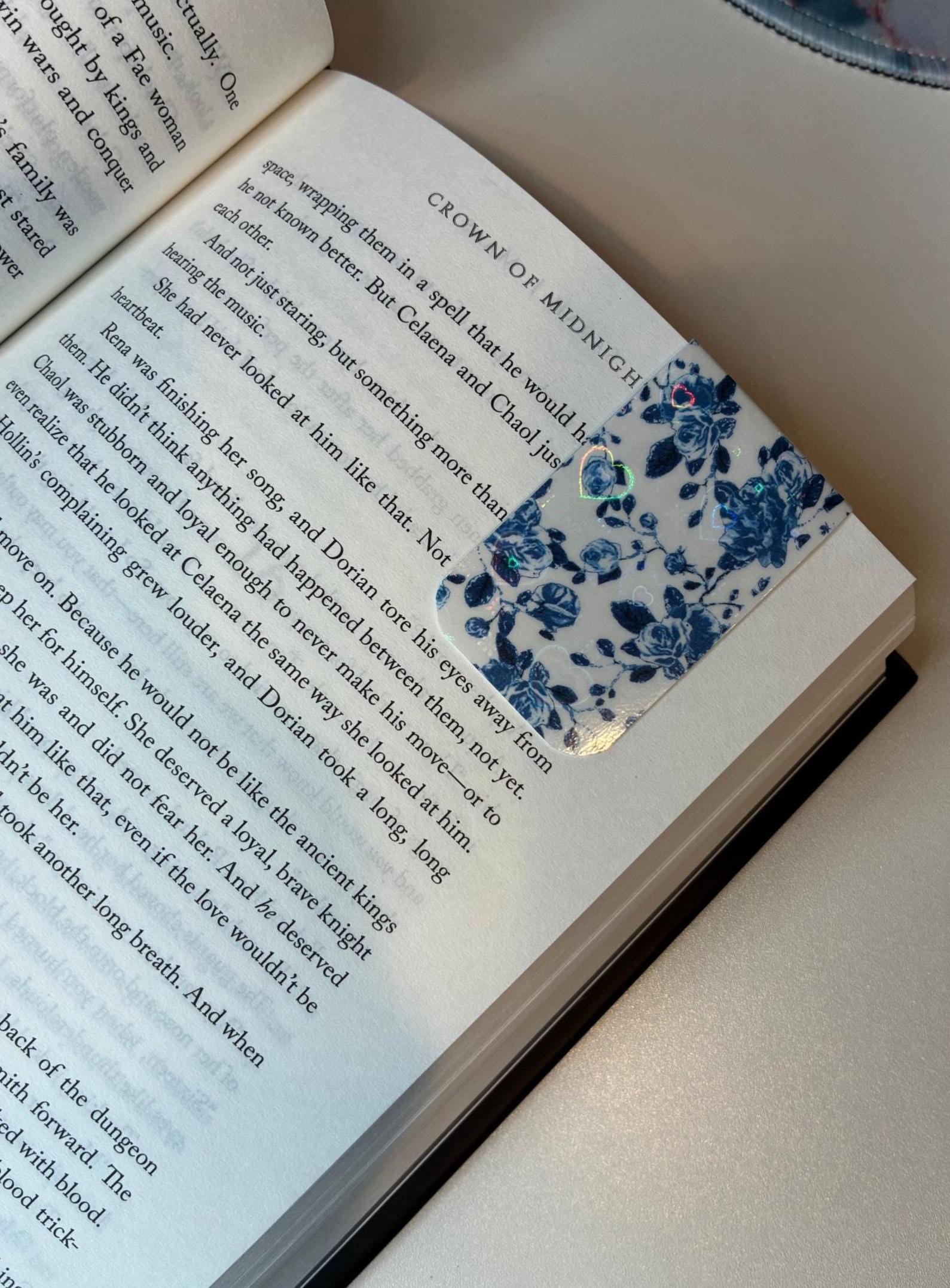Holographic Magnetic Bookmark - Blue Flowers